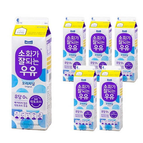 매일우유 소화가 잘되는 우유, 930ml, 6개