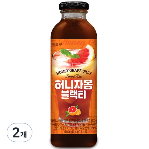 자몽허니블랙티시럽 - 다농원 허니자몽 블랙티, 600g, 1개입, 2개