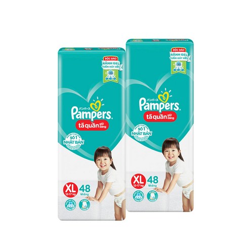 팸퍼스 베이비 드라이 팬티형 기저귀 XL 5단계(12~17kg), 96매