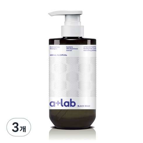 에이플러스 랩 블랙빈 탈모 샴푸 허브향, 3개, 480ml