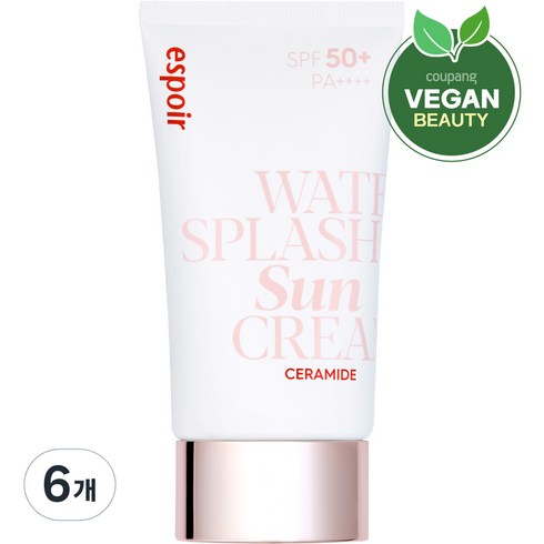 에스쁘아 워터 스플래쉬 세라마이드 선크림 SPF50+ PA++++, 60ml, 6개