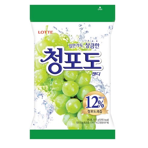 롯데제과 청포도캔디, 323g, 2개