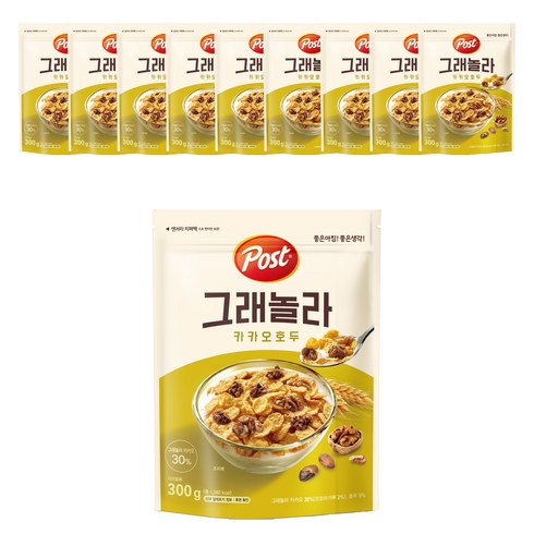 동서식품 포스트 그래놀라 카카오호두, 300g, 10개