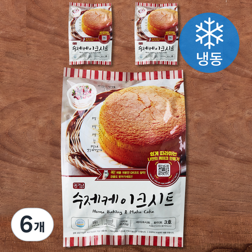 장가네제과 수제 화이트 케이크시트 3호 (냉동), 400g, 6개