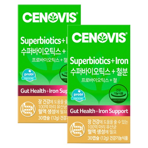 2023년 가성비 최고 멀티비타민 더 세노비스 수퍼바이오틱스 콜레스테롤 남녀비타민 - 세노비스 수퍼바이오틱스 + 철분, 30정, 2개