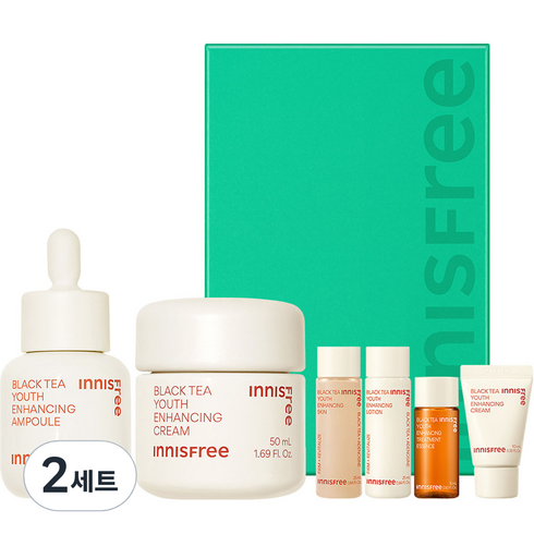 이니스프리 블랙티 유스 인핸싱 인텐시브 케어 탄력 기초 2종 세트, 2세트