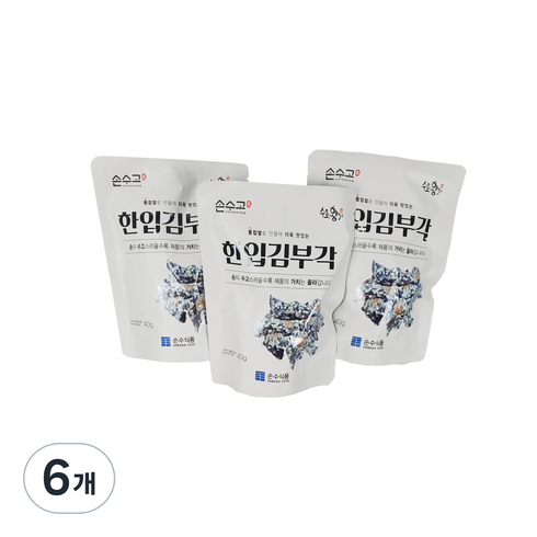 손수식품 손수고 한입 김부각, 40g, 6개