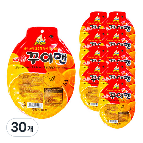 노브랜드 쥐포 - 매콤한 꾸이맨 어포스낵, 30g, 30개