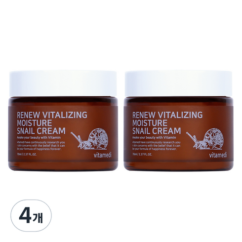 2023년 가성비 최고 달팽이크림 - 비타메디 리뉴 바이탈라이징 수분 달팽이크림, 70ml, 4개
