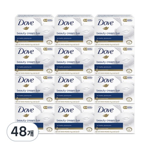 도브 뷰티 크림 바 비누, 75g, 48개