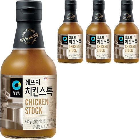 청정원 쉐프의 치킨스톡, 340g, 4개