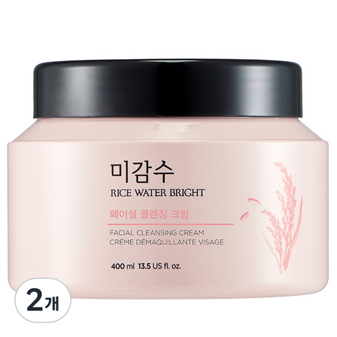 클렌징크림 - 더페이스샵 미감수 브라이트 클렌징 크림 대용량, 400ml, 2개