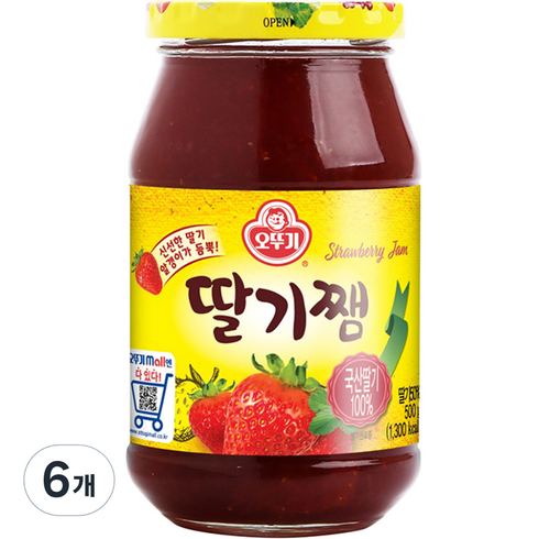 오뚜기 딸기쨈, 500g, 6개