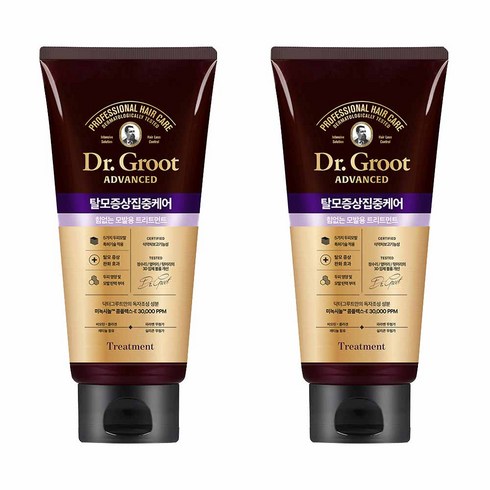닥터그루트 탈모증상 집중케어 힘없는 모발용 트리트먼트, 300ml, 2개