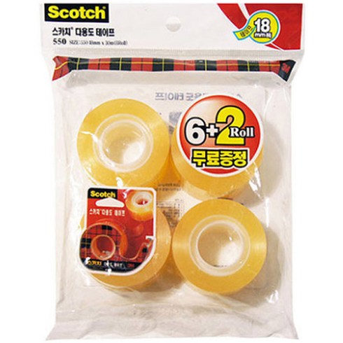 2023년 가성비 최고 스카치다용도테이프 - 쓰리엠 스카치 다용도 테이프 리필 550 18mm x 30m, 8개