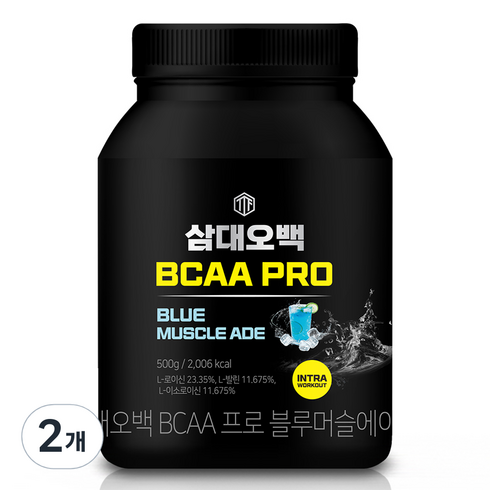 삼대오백bcaa - 삼대오백 티로신 BCAA 프로 아미노산 글루타민 대용량 헬스보충제 블루머슬에이드, 500g, 2개