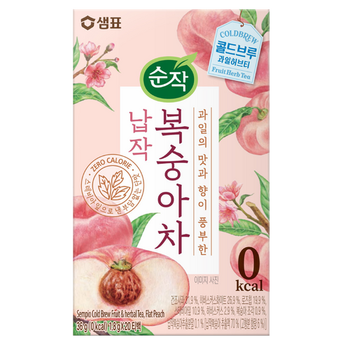 순작 납작복숭아차 티백, 1.8g, 20개입, 1개