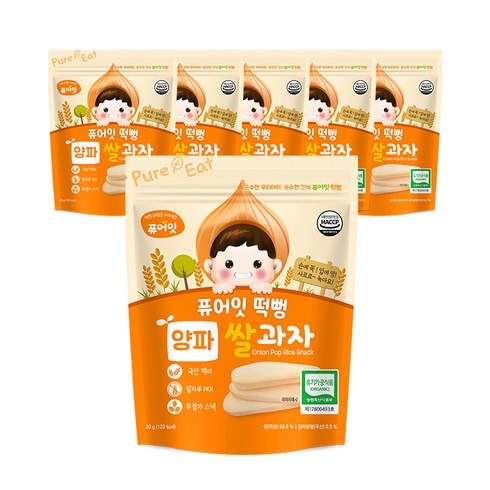 퓨어잇 떡뻥 쌀과자 30g, 양파, 6개