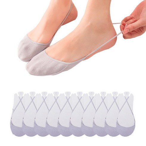 두발로 여성용 앞꿈치 끈 면 덧신 10켤레