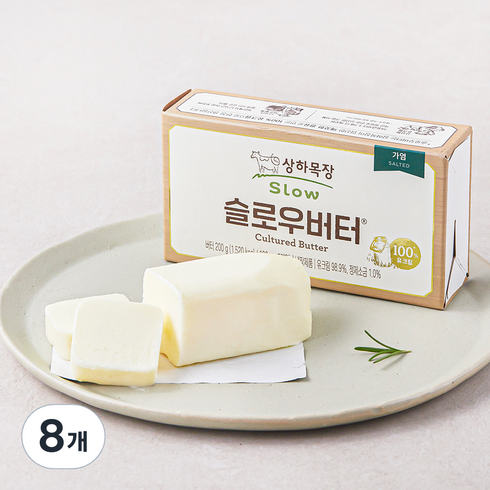 상하목장 슬로우 가염버터, 100g, 8개
