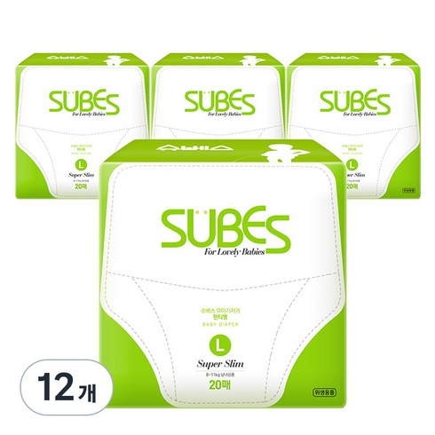 슈베스 슈퍼슬림 팬티형 기저귀, 대형(L), 240매