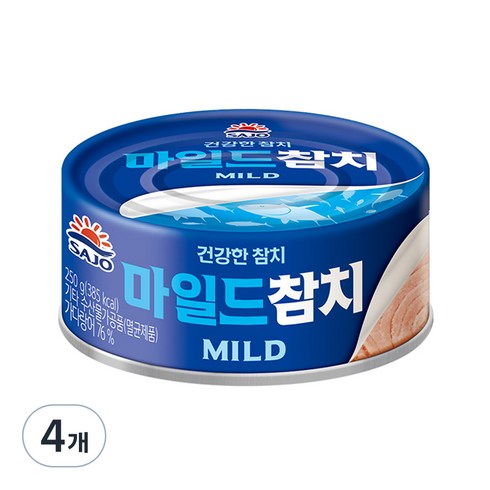 참치250 - 사조 마일드 참치, 250g, 4개