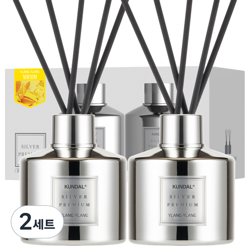 쿤달 퍼퓸 디퓨저 리미티드 에디션 200ml 2개 + 섬유스틱 10개, 일랑일랑향, 400ml, 2세트