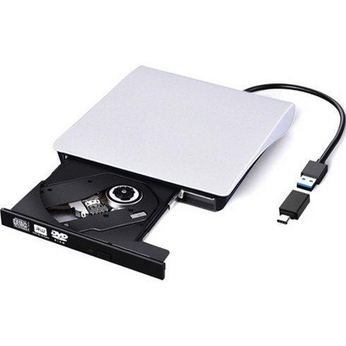 cd롬 - 림스테일 USB 3.0 CD / DVD RW 멀티 외장형 ODD + C타입 젠더 세트, LM-19(WH)