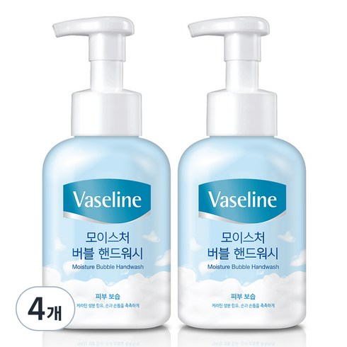 바세린 모이스처 버블 핸드워시, 500ml, 4개