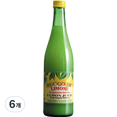 유로푸드 유기농 레몬쥬스, 500ml, 6개