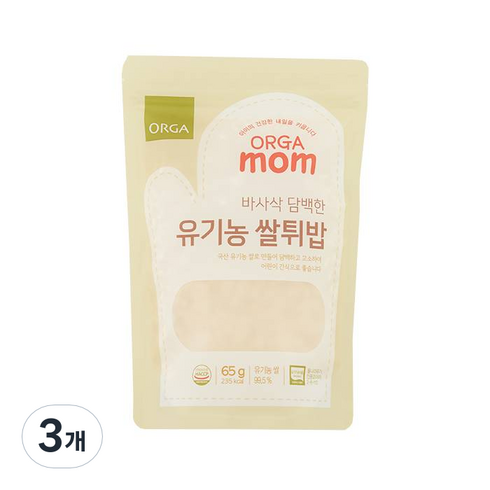 올가 유기농 쌀튀밥, 쌀, 3개, 65g