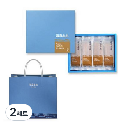 하이워크 피넛버터 에그롤 쿠키 2p x 4개 세트 + 쇼핑백, 200g, 2세트