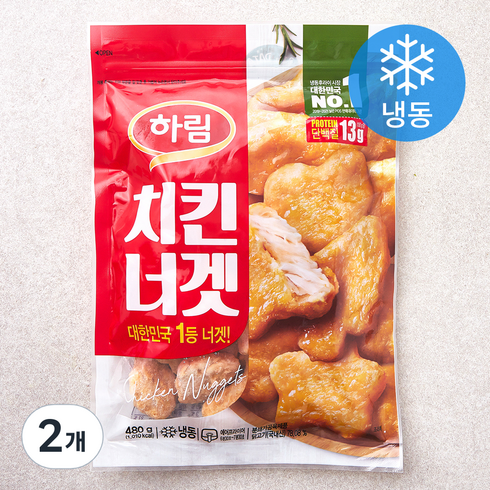 하림 치킨너겟 (냉동), 480g, 2개