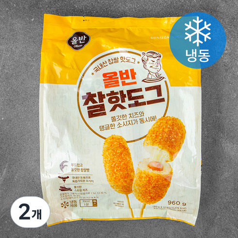 올반 찰핫도그 (냉동), 960g, 2개