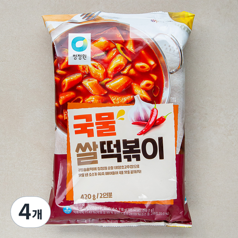 쌀 국물떡볶이 - 청정원 국물 쌀떡볶이, 420g, 4개