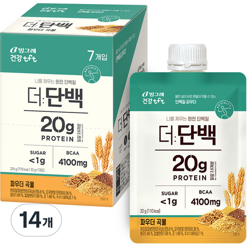 빙그레 더단백 파우더 곡물, 32g, 14개