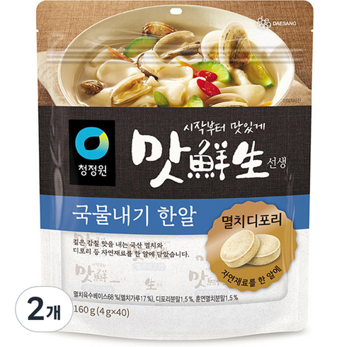 맛선생 - 청정원 맛선생 멸치디포리 국물내기 한알 40p, 160g, 2개