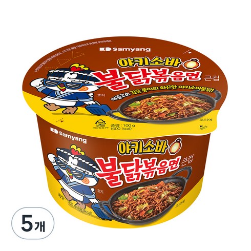 짜장불닭볶음면 - 삼양 큰컵야키소바 불닭볶음면, 5개