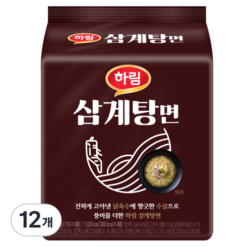 하림삼계탕면 - 하림 삼계탕면 116g, 12개