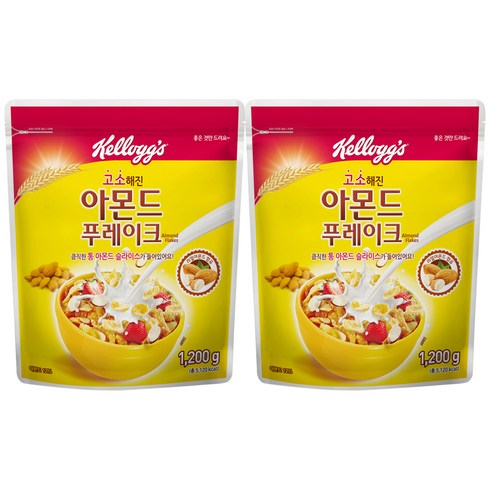 켈로그 아몬드 푸레이크, 1.2kg, 2개
