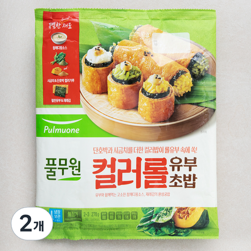 풀무원 컬러롤 유부초밥, 278g, 2개