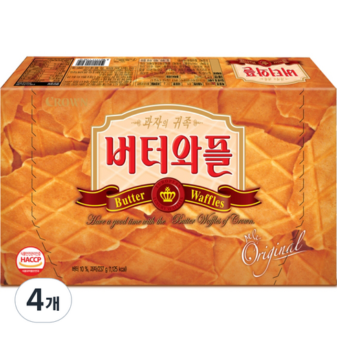 크라운제과 버터와플, 237g, 4개