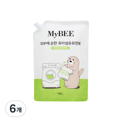 마이비 순한 유아유연제 리필 1600ml, 1.6L, 6개