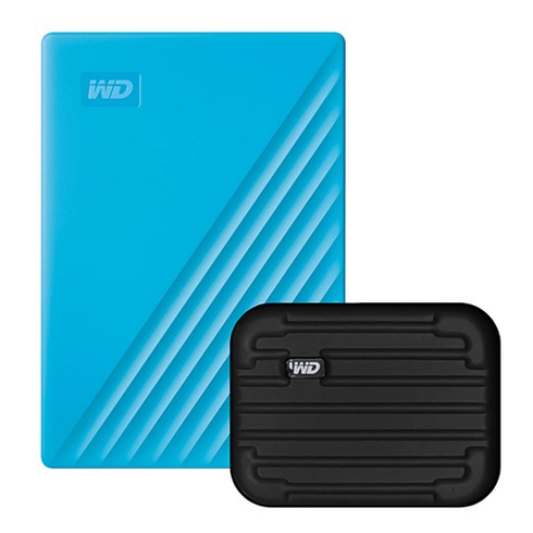 wd외장하드4tb - WD My Passport 휴대용 외장하드 + 파우치, 4TB, 블루