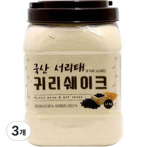 서리태분말 - 태광선식 국산서리태로 더욱 고소해진 귀리쉐이크, 1.2kg, 3개