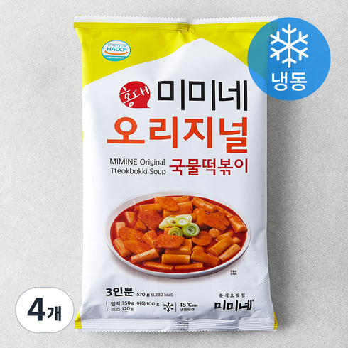 미미네 오리지널 국물떡볶이 570g10팩 세트  - 미미네 오리지널 국물떡볶이 (냉동), 570g, 4개