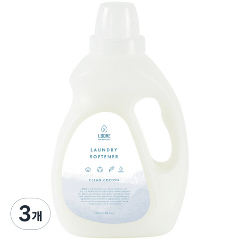 아이보브 고농축 유연제 클린코튼, 3개, 1.5L