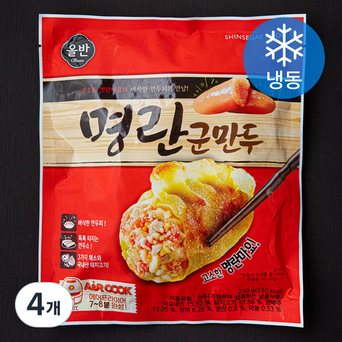 올반 명란군만두 (냉동), 210g, 4개