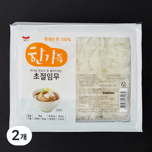 냉면김치 - 일가 한가득 초절임무, 3kg, 2개
