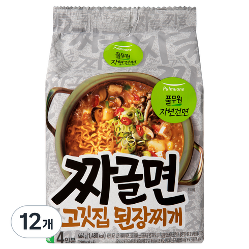 된장라면 - 풀무원 짜글면 고깃집 된장찌개, 12개